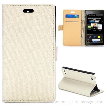 Cloth Texture Flip Stand Leather case for blackberry z3 with Magnetic